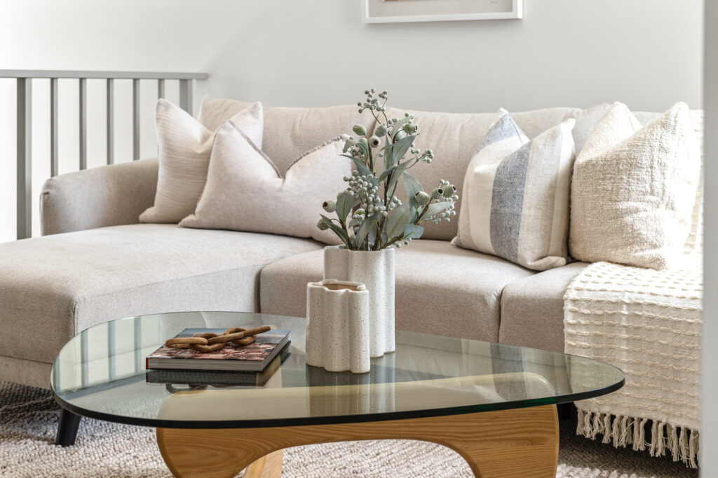 couch with cushions
